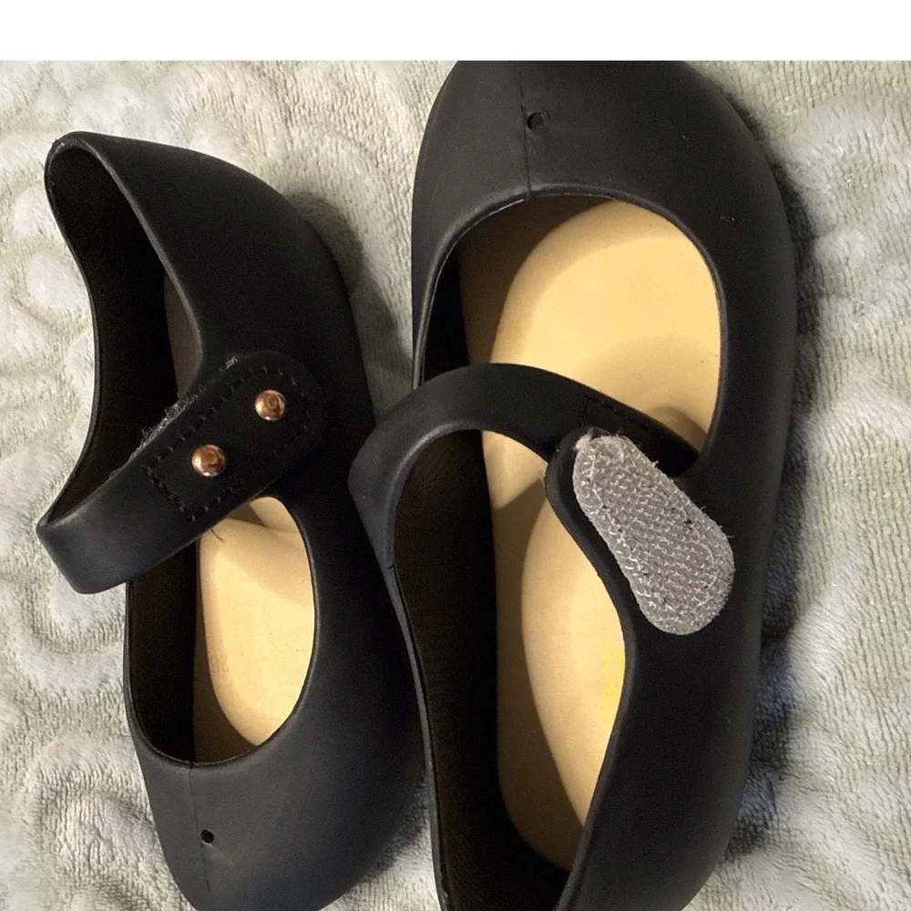 Mini Melissa Ultragirl Kids Black Matte Peep Toe Mary Jane Jelly Shoes Toddler‎